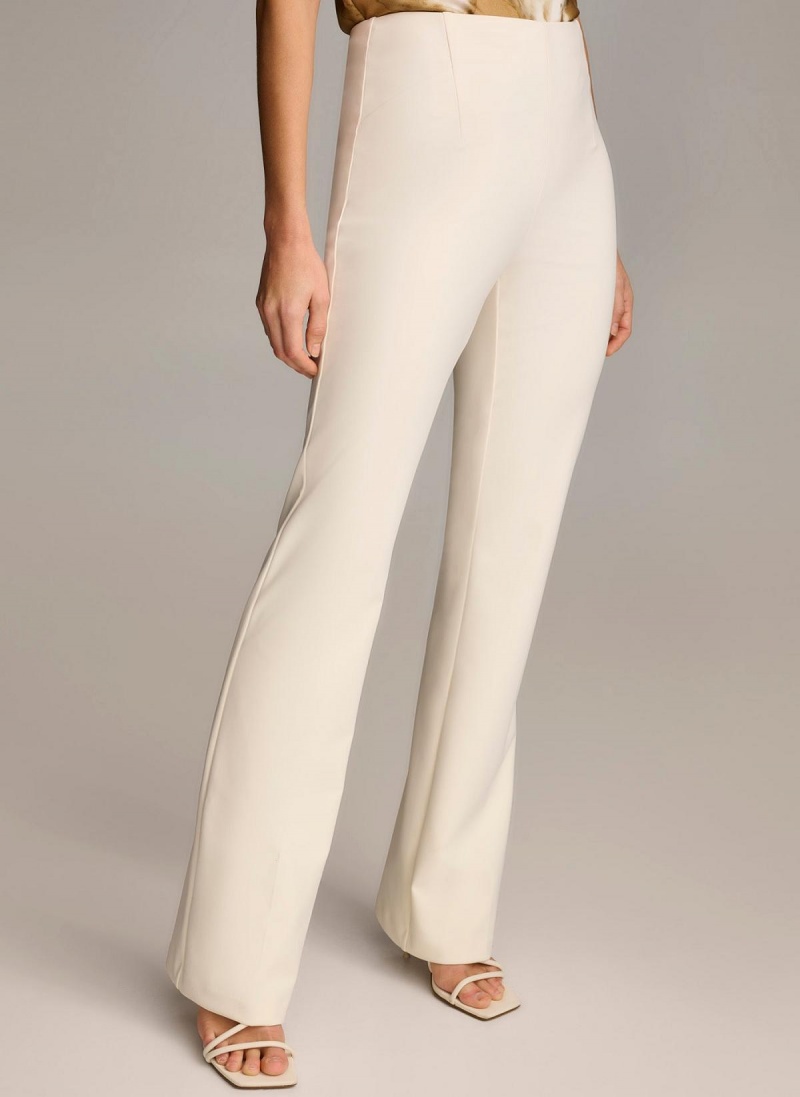 White Donna Karan Wide Leg Pants | Canada_DK99223