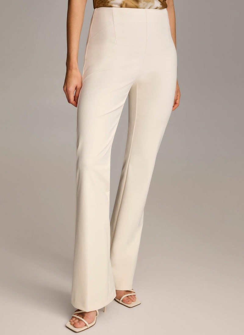 White Donna Karan Wide Leg Pants | Canada_DK99223